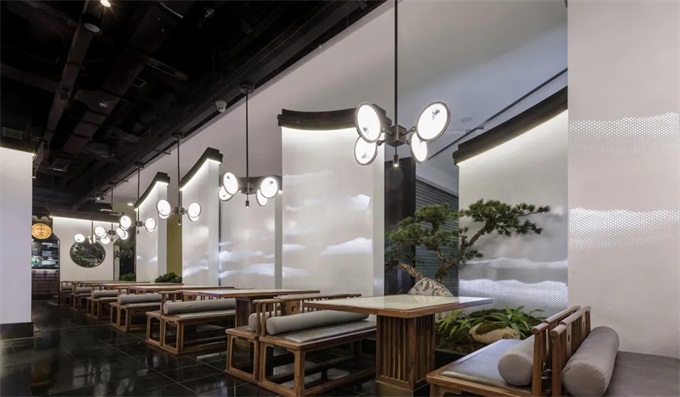 江南里中餐廳中式實木卡座